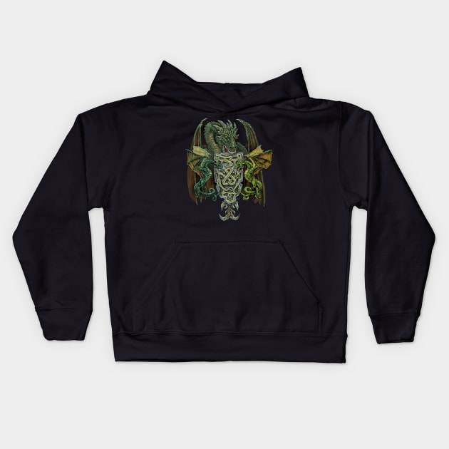 Dragon Crest Kids Hoodie by justas_vebra